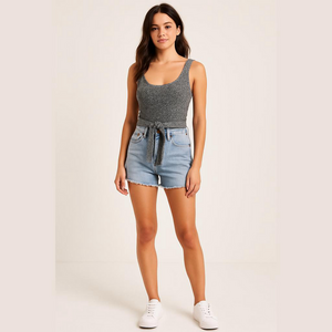 Size medium grey aerie wrap around crop top